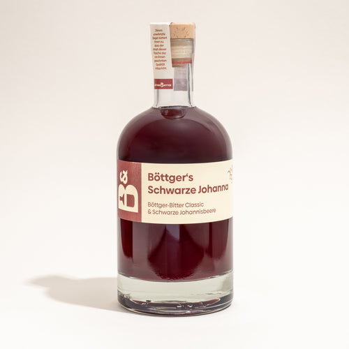 700ml Flasche Böttger's Schwarze Johanna, ein fruchtiger Johannisbeer-Likör.